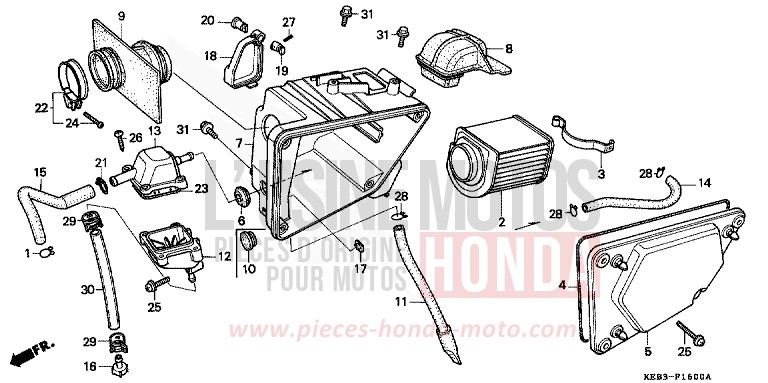 LUFTFILTER von CB1300 Super Bold'or ABS VORTEX PURPLE METALLIC (RP140) von 1995